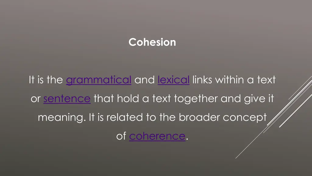 cohesion