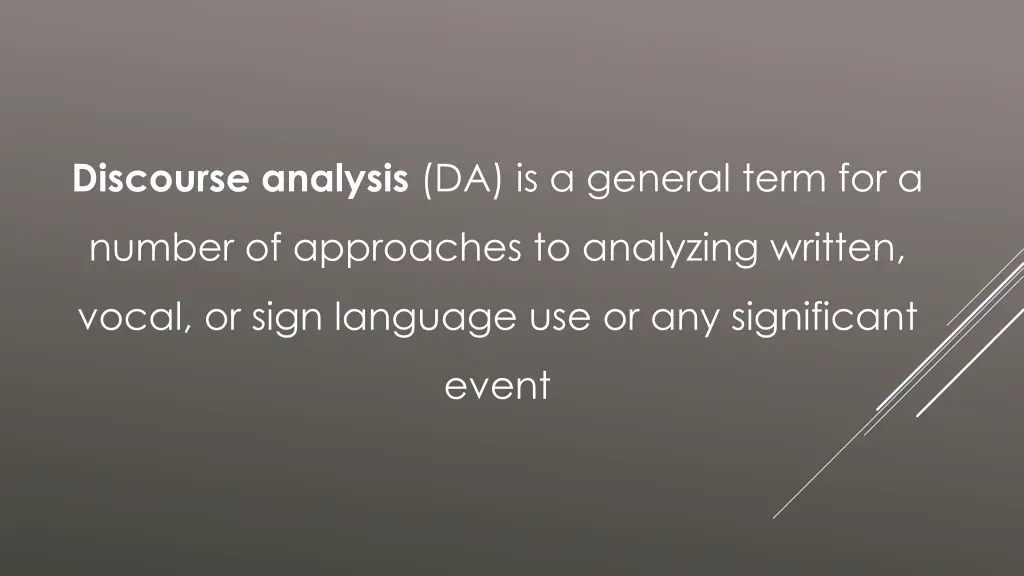 discourse analysis da is a general term for a