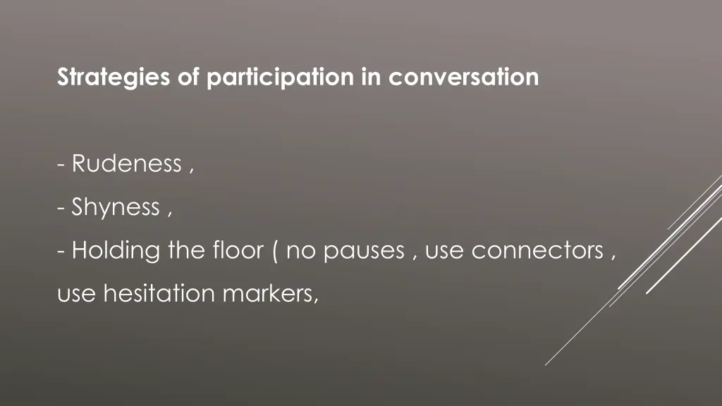 strategies of participation in conversation