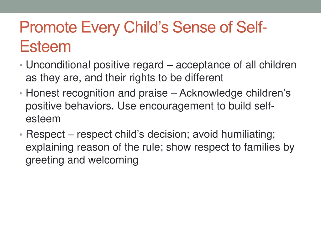 promote every child s sense of self esteem