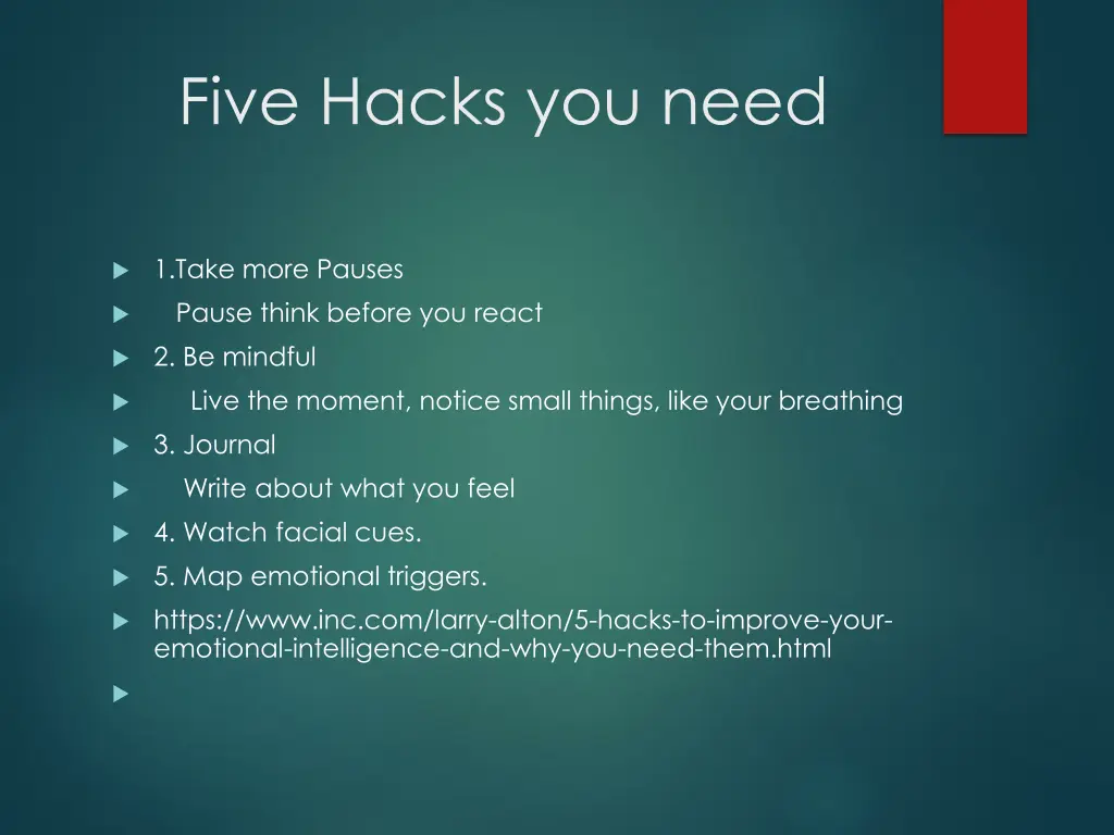 five hacks you need