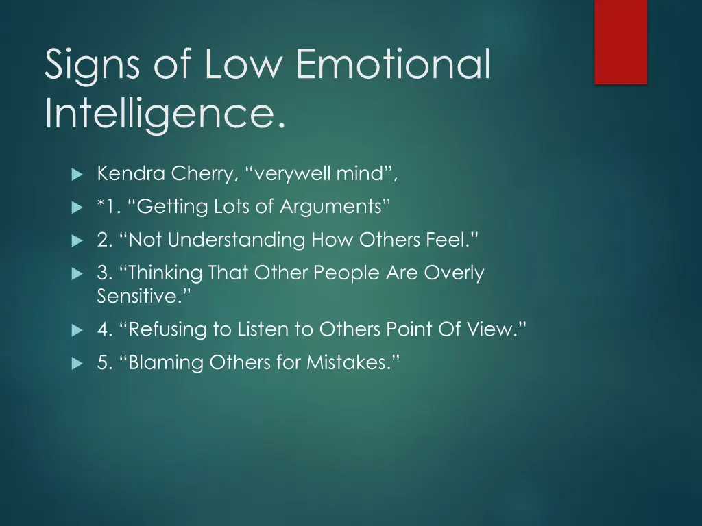 signs of low emotional intelligence