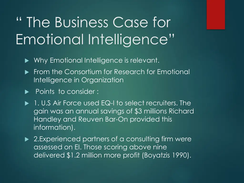 the business case for emotional intelligence