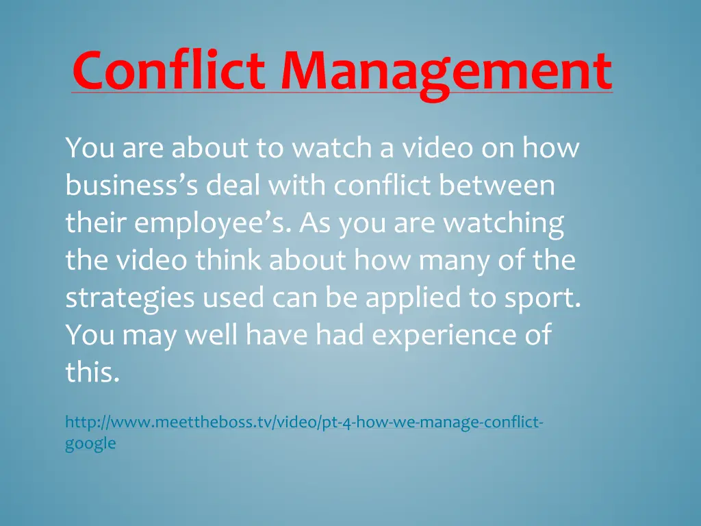 conflict management