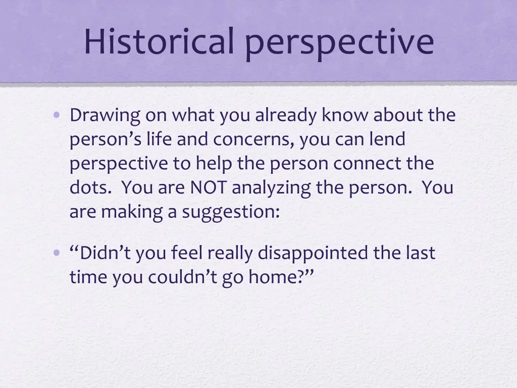 historical perspective