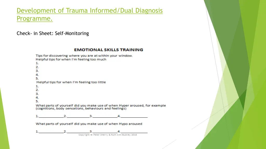 development of trauma informed dual diagnosis 3