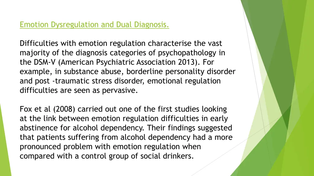 emotion dysregulation and dual diagnosis