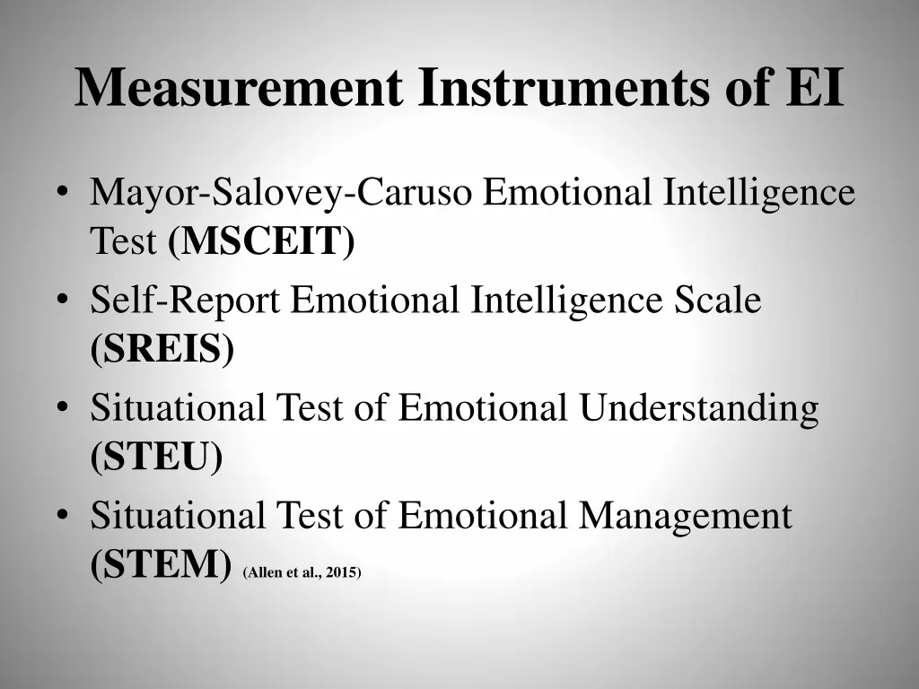 measurement instruments of ei