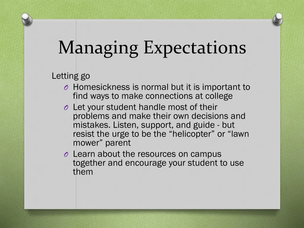 managing expectations 1