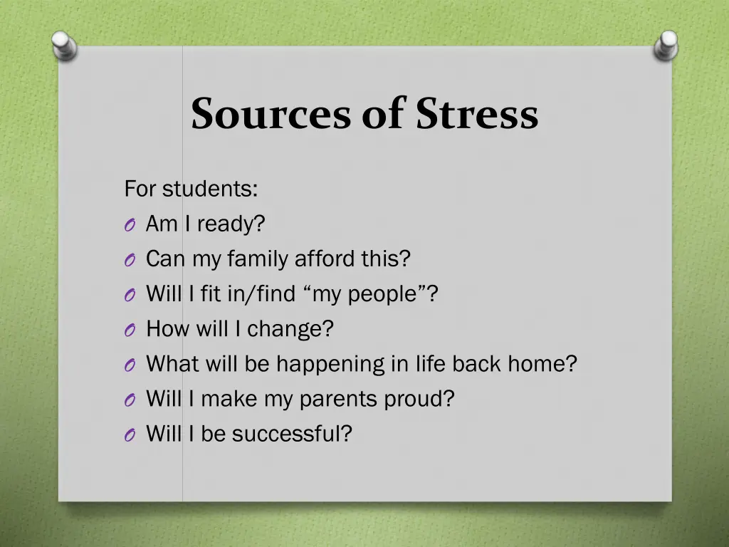 sources of stress 1