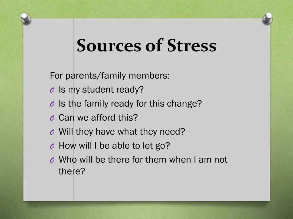 sources of stress