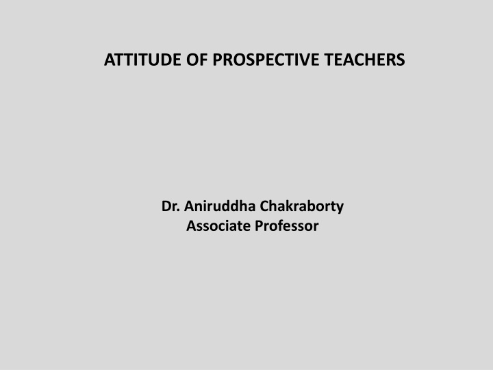 attitude of prospective teachers