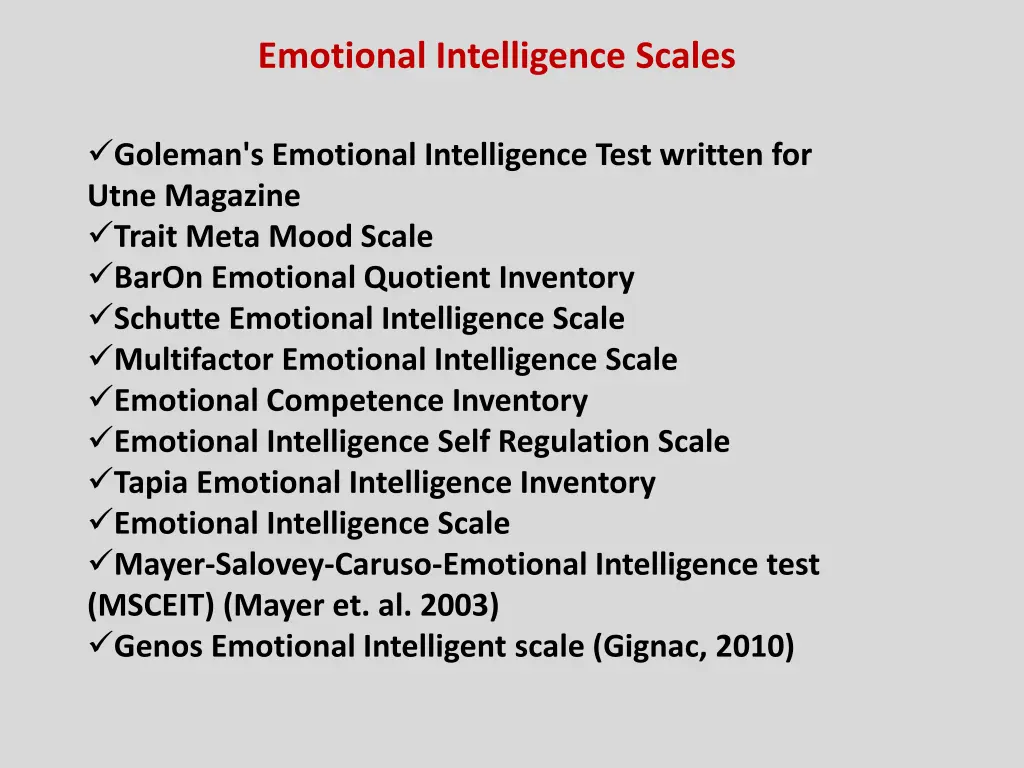 emotional intelligence scales