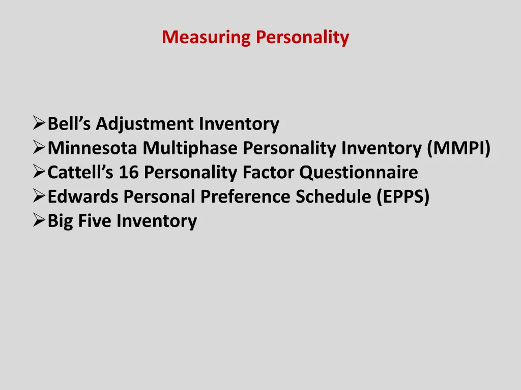 measuring personality