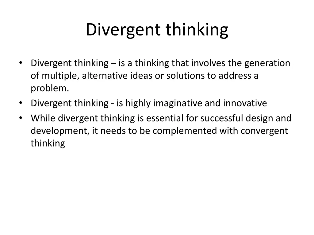 divergent thinking