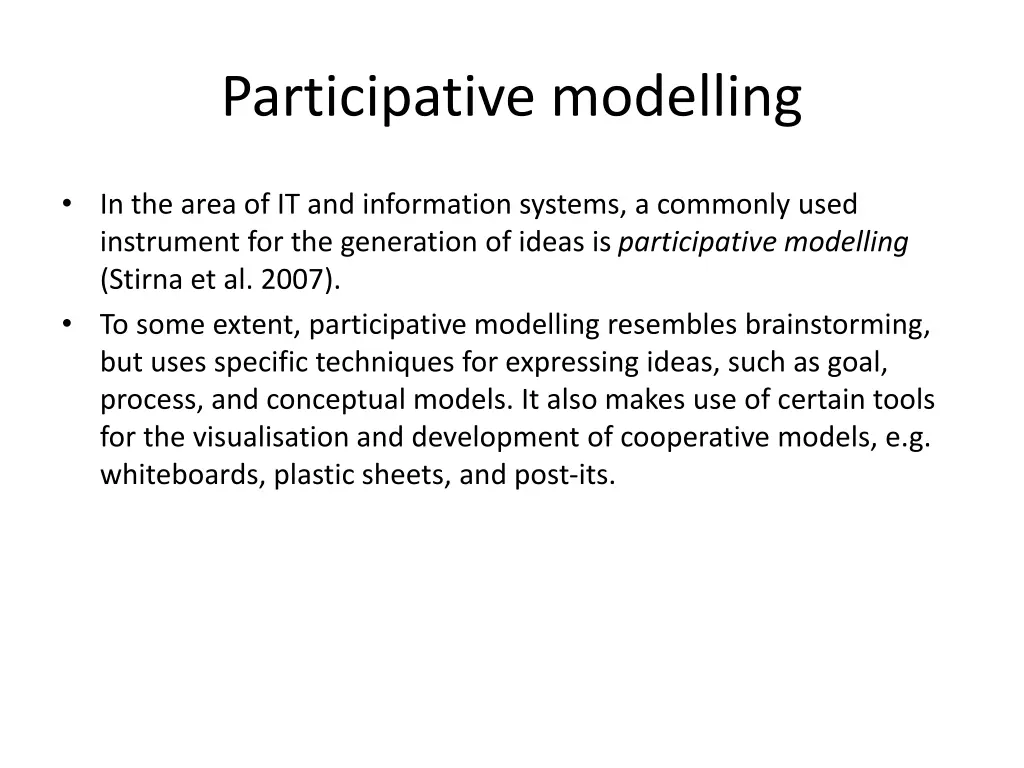 participative modelling