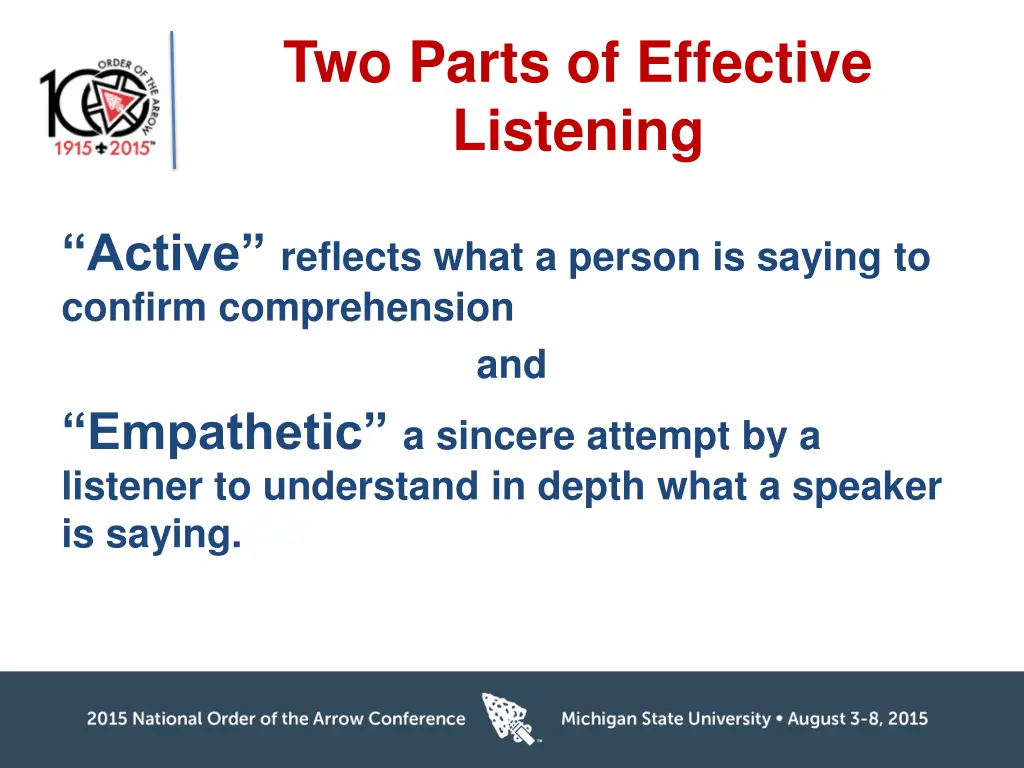 two parts of effective listening