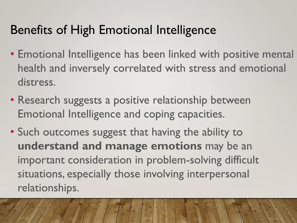 benefits of high emotional intelligence 1