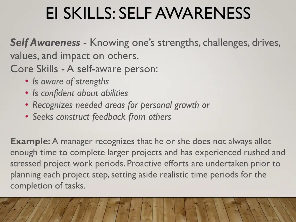 ei skills self awareness