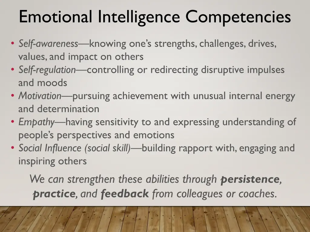 emotional intelligence competencies 1