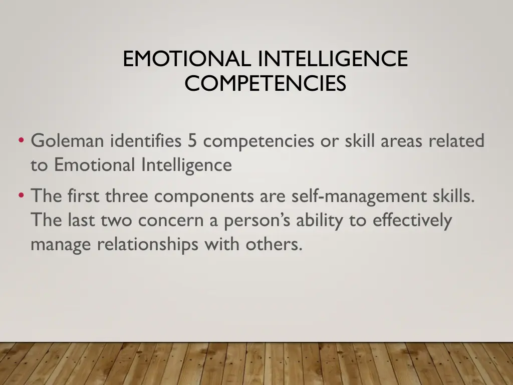 emotional intelligence competencies