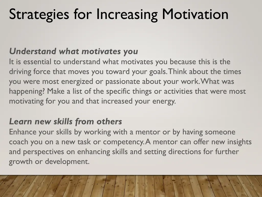 strategies for increasing motivation