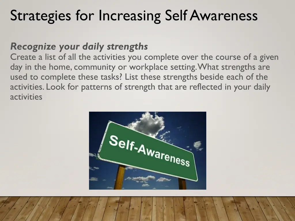 strategies for increasing self awareness