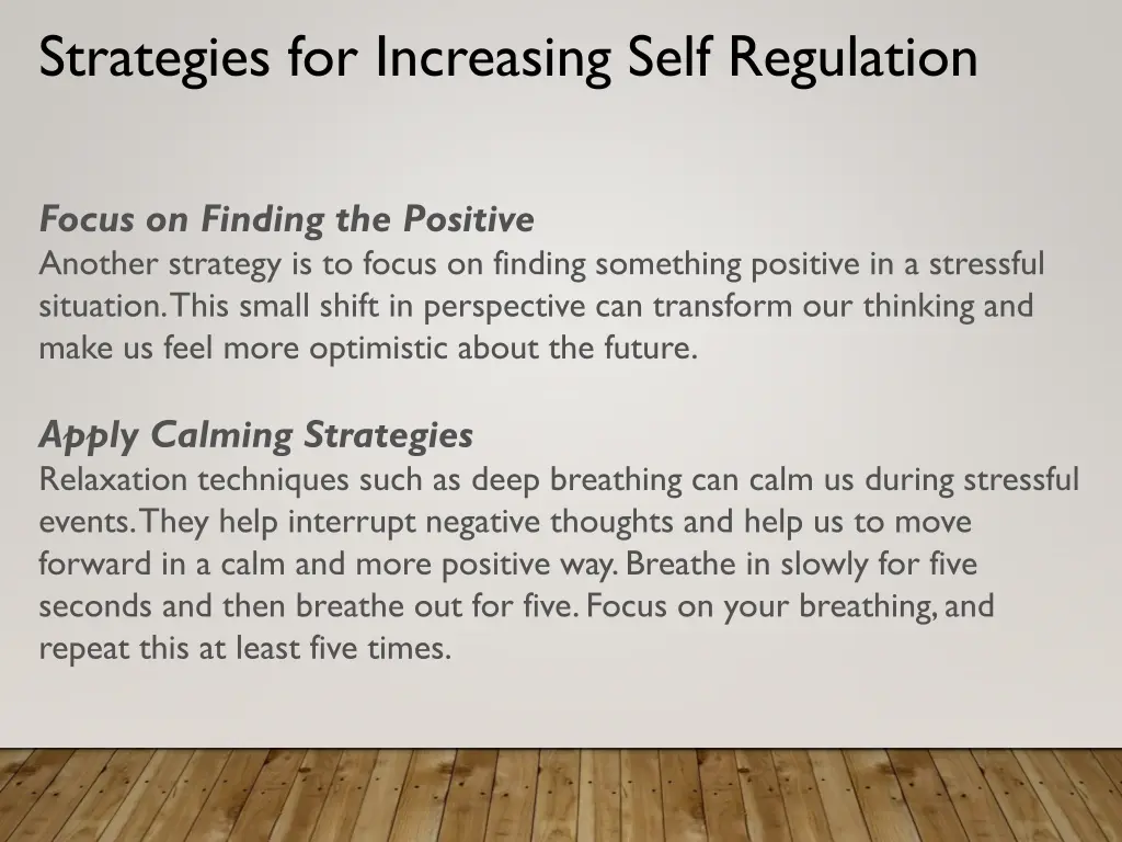 strategies for increasing self regulation 1