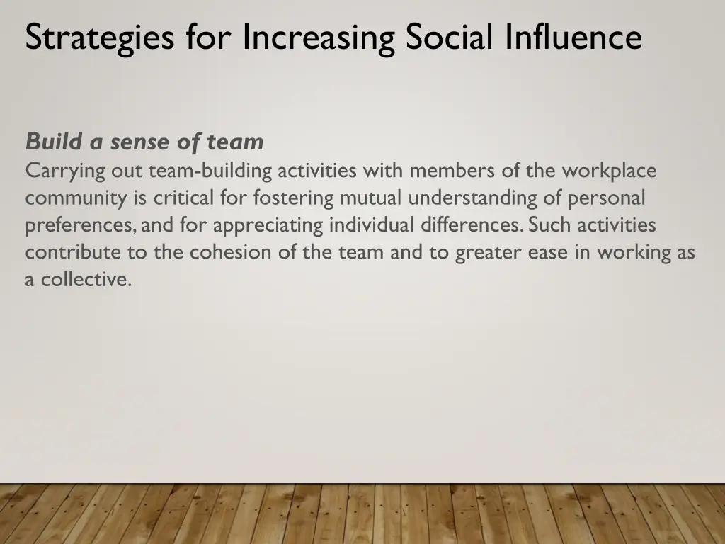 strategies for increasing social influence 1