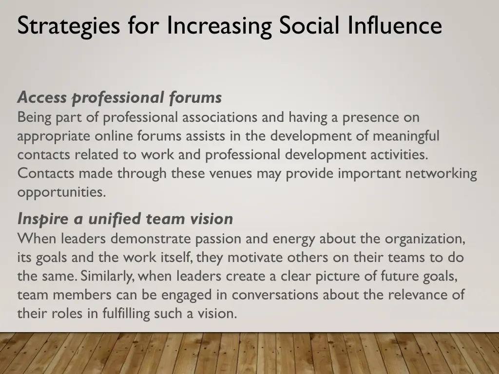 strategies for increasing social influence