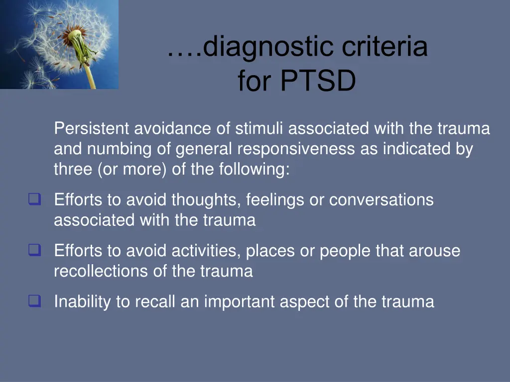 diagnostic criteria for ptsd 2