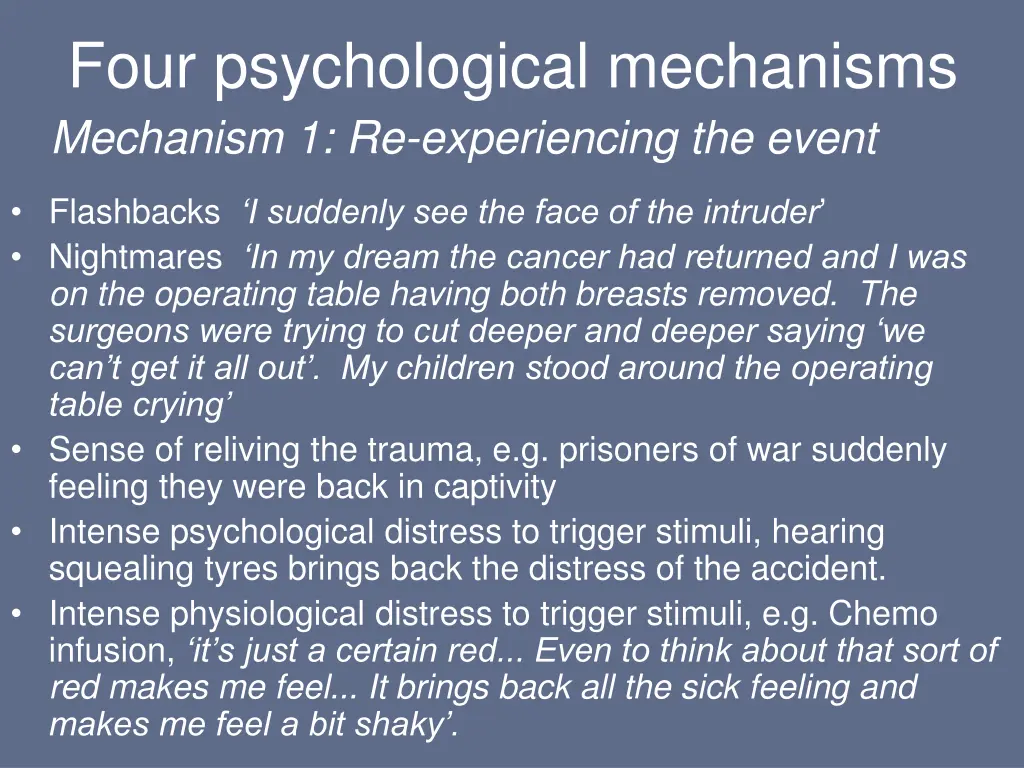 four psychological mechanisms mechanism 1