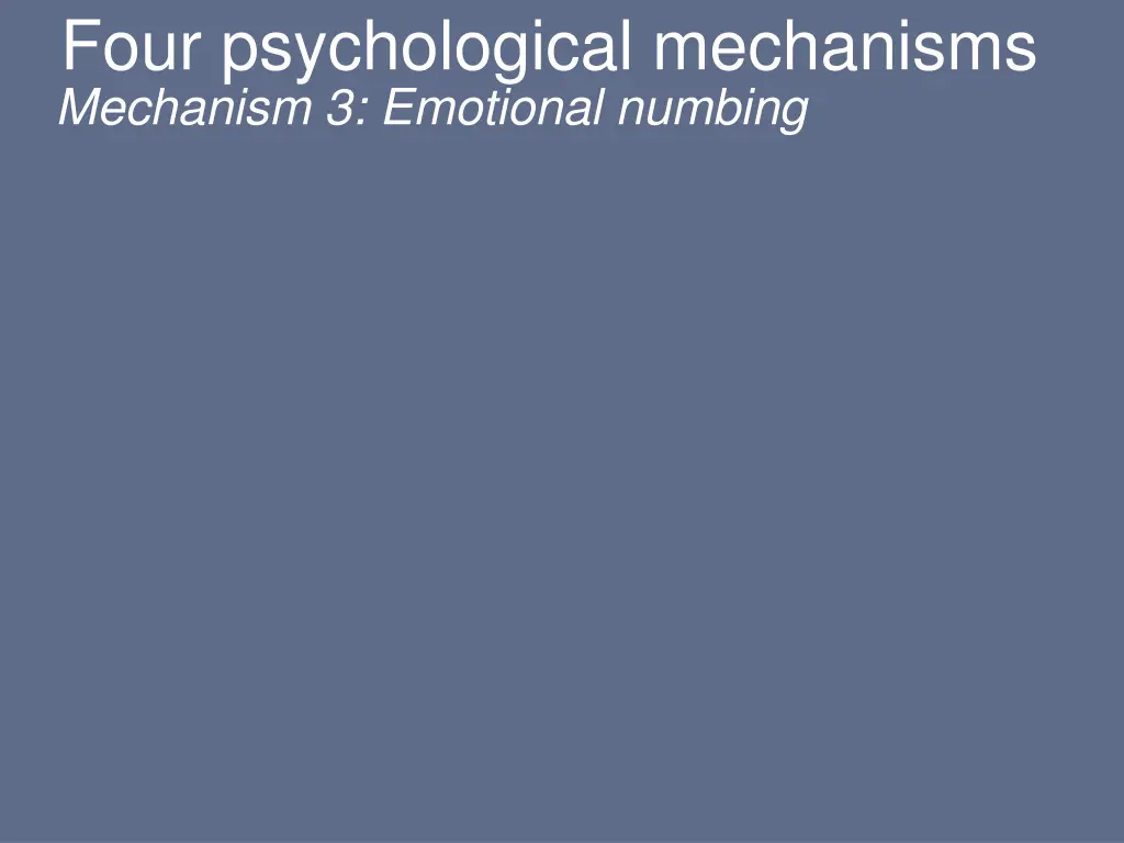 four psychological mechanisms mechanism 2