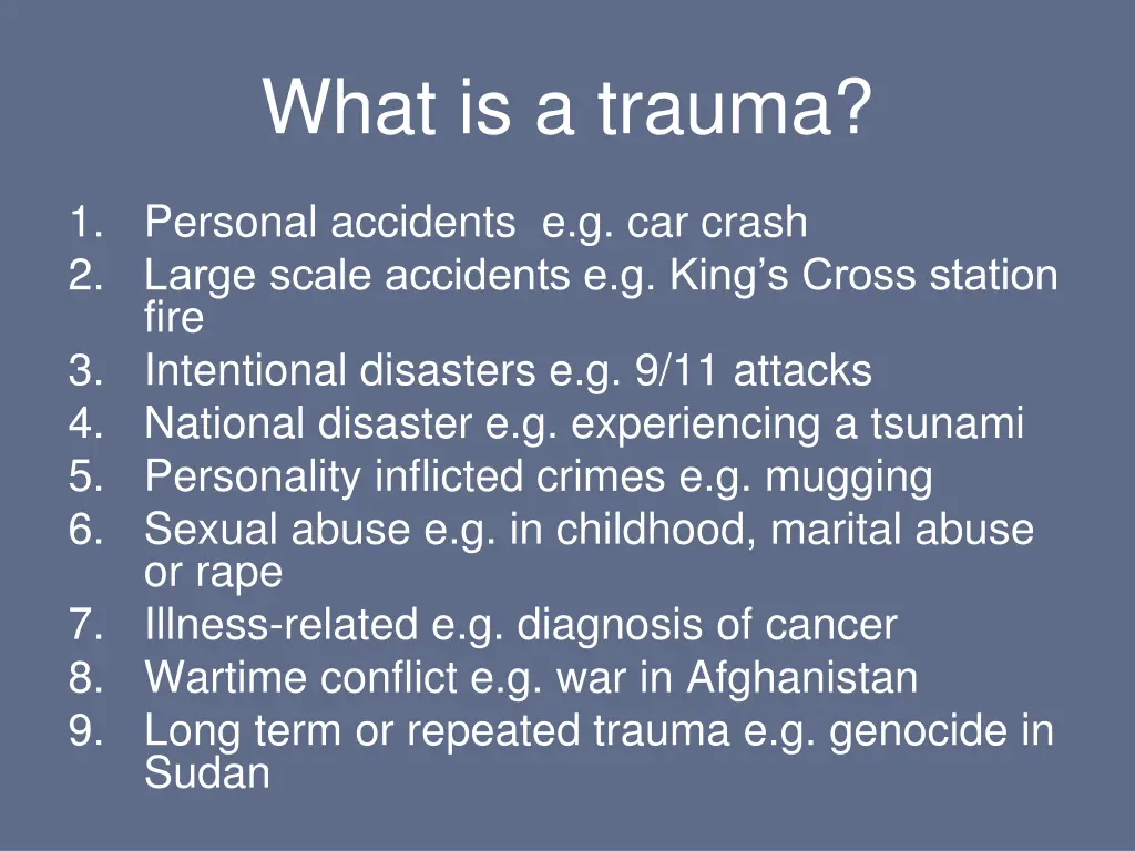 what is a trauma 1