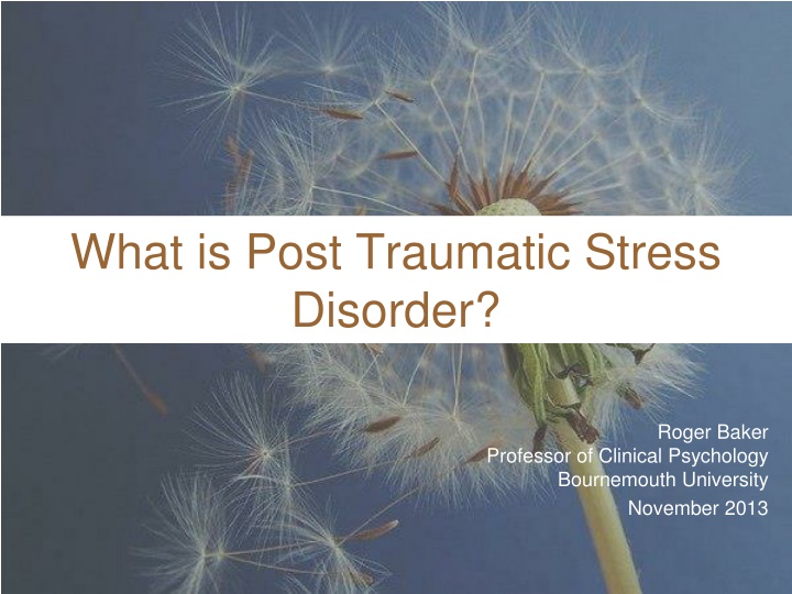 what is post traumatic stress disorder