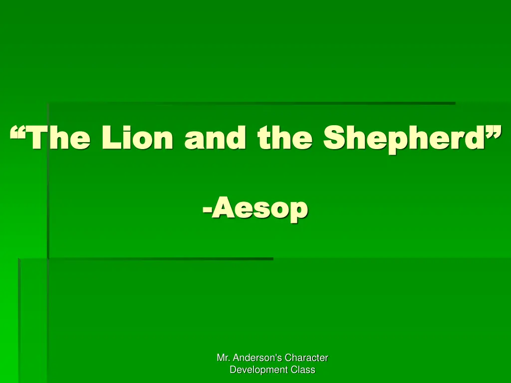 the lion and the shepherd the lion