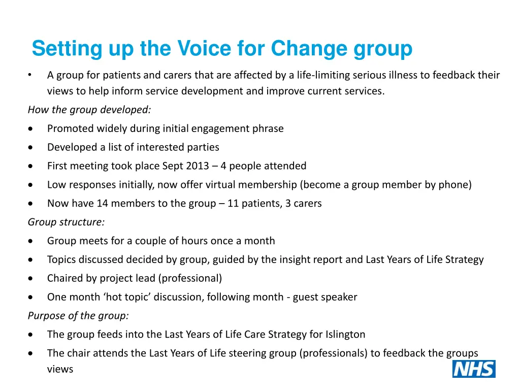 setting up the voice for change group