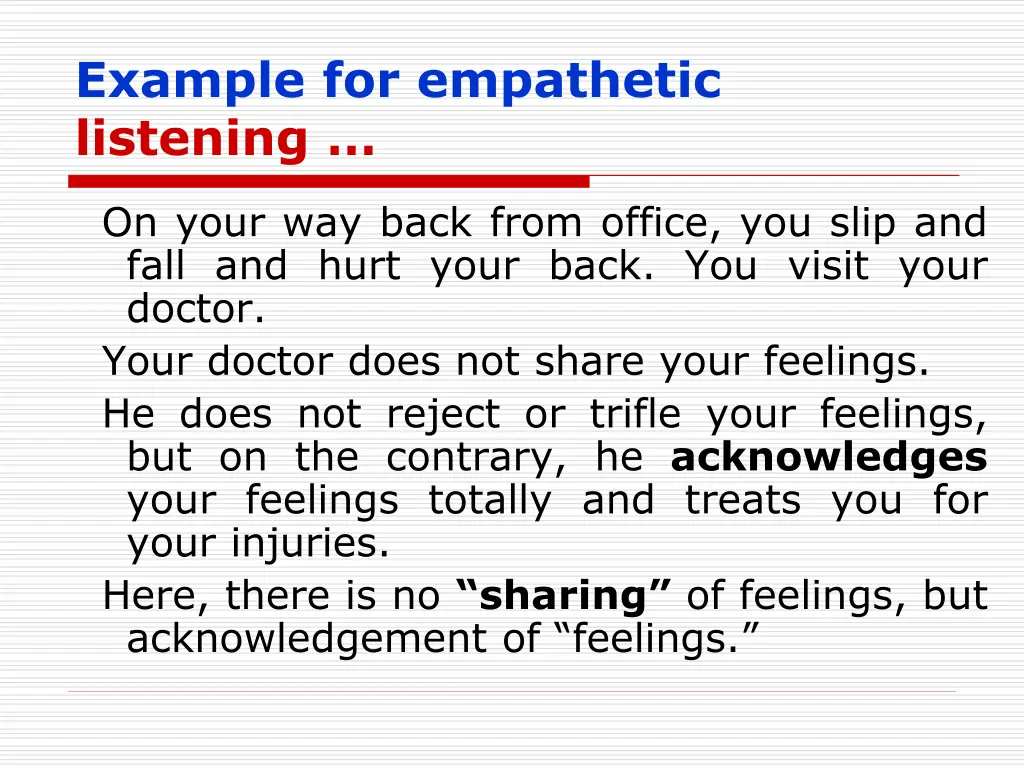 example for empathetic listening