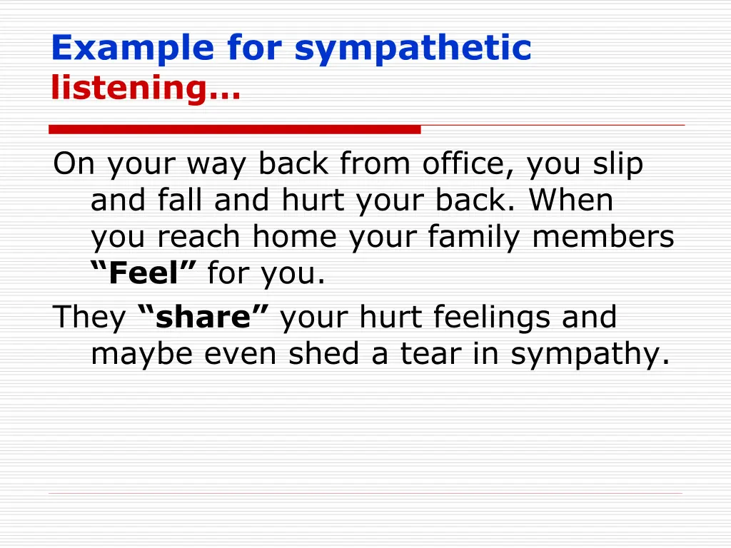 example for sympathetic listening