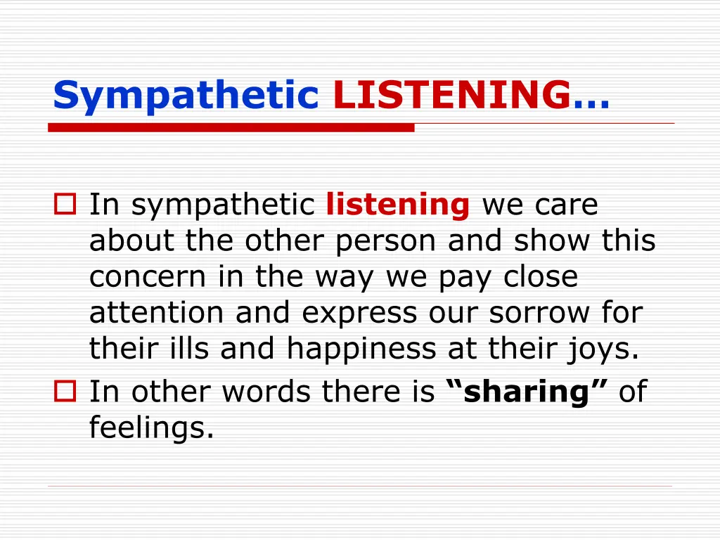 sympathetic listening