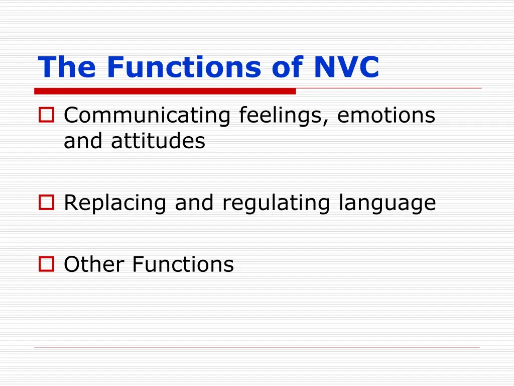 the functions of nvc