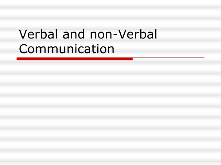 verbal and non verbal communication