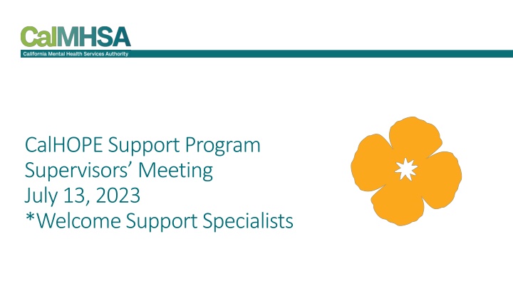 calhope support program supervisors meeting july