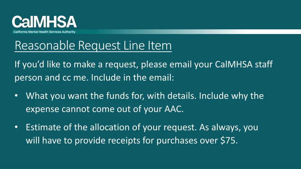 reasonable request line item 1