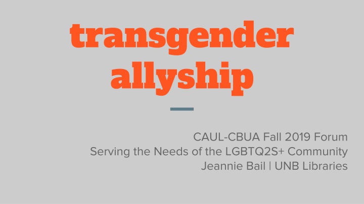 transgender allyship