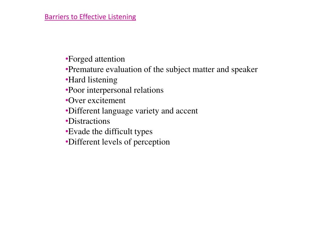 barriers to effective listening