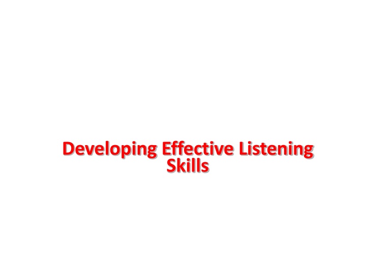 developing effective listening skills