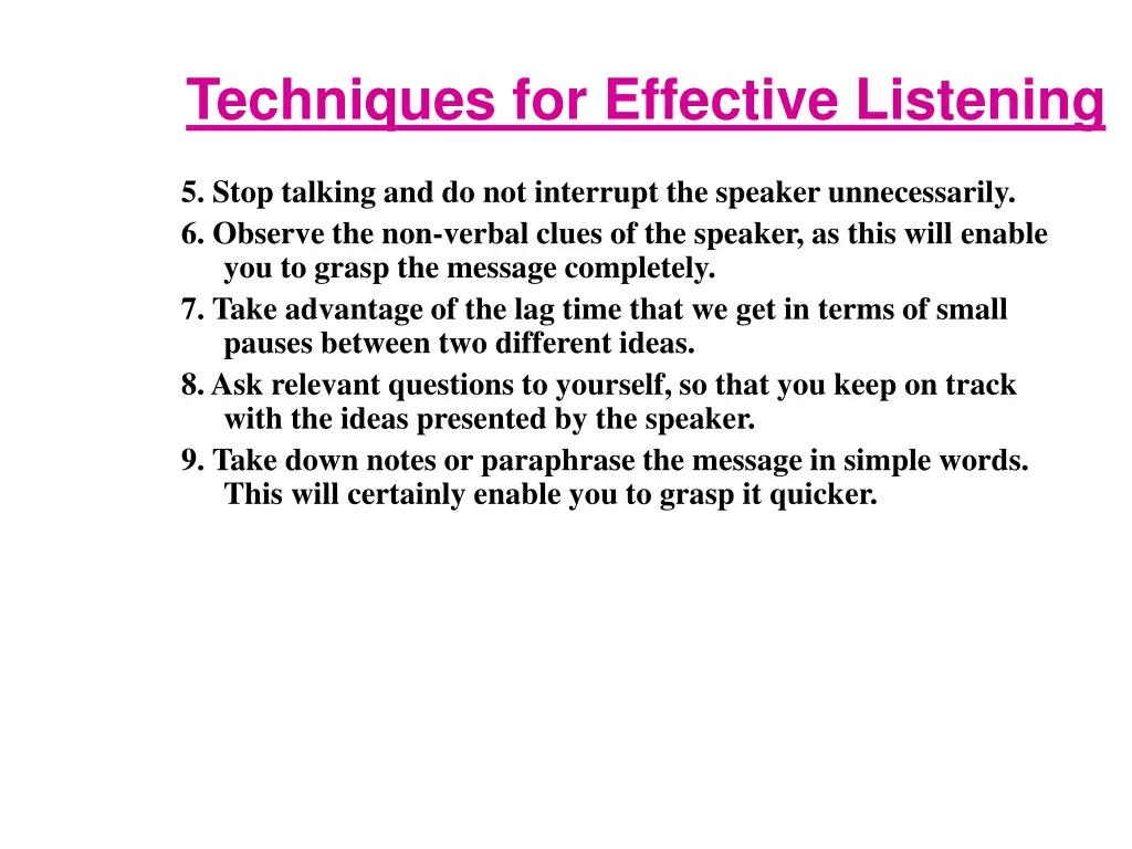 techniques for effective listening 1