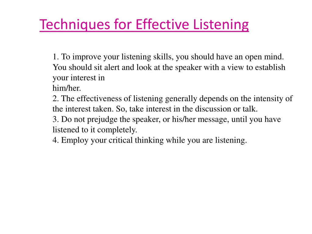 techniques for effective listening