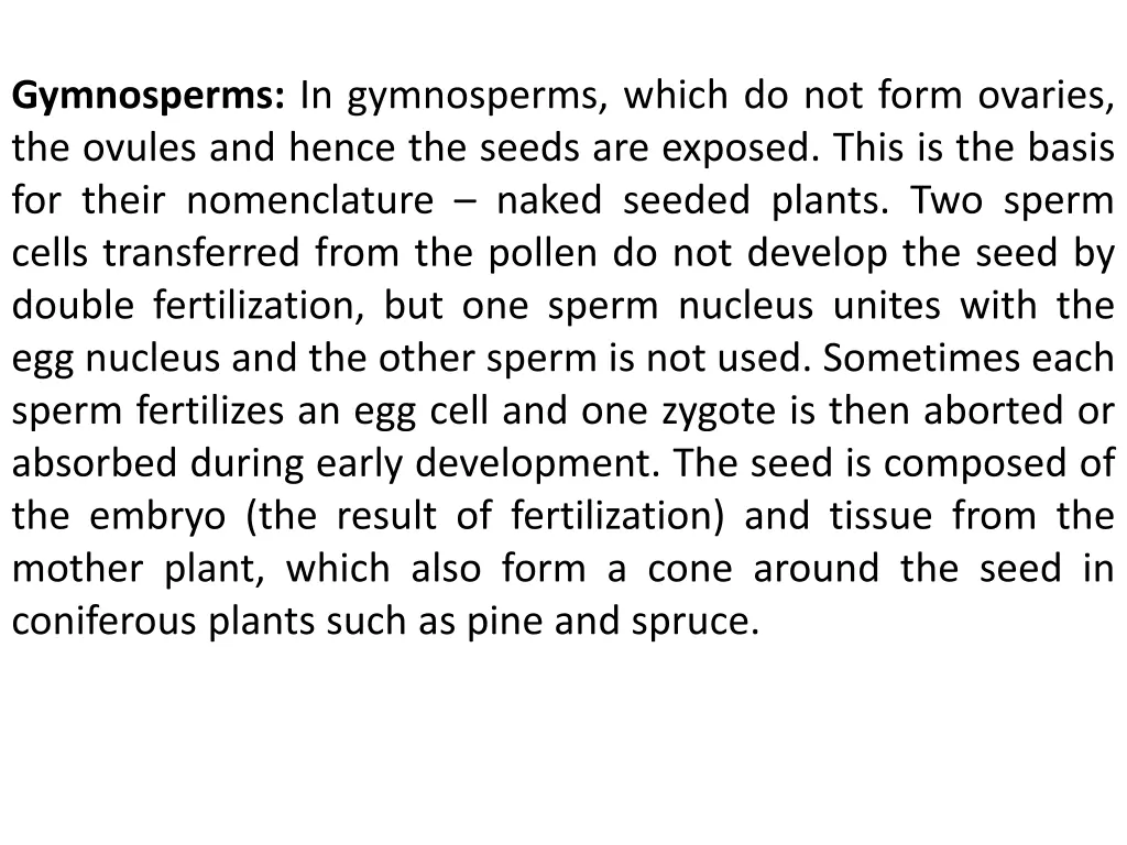 gymnosperms in gymnosperms which do not form